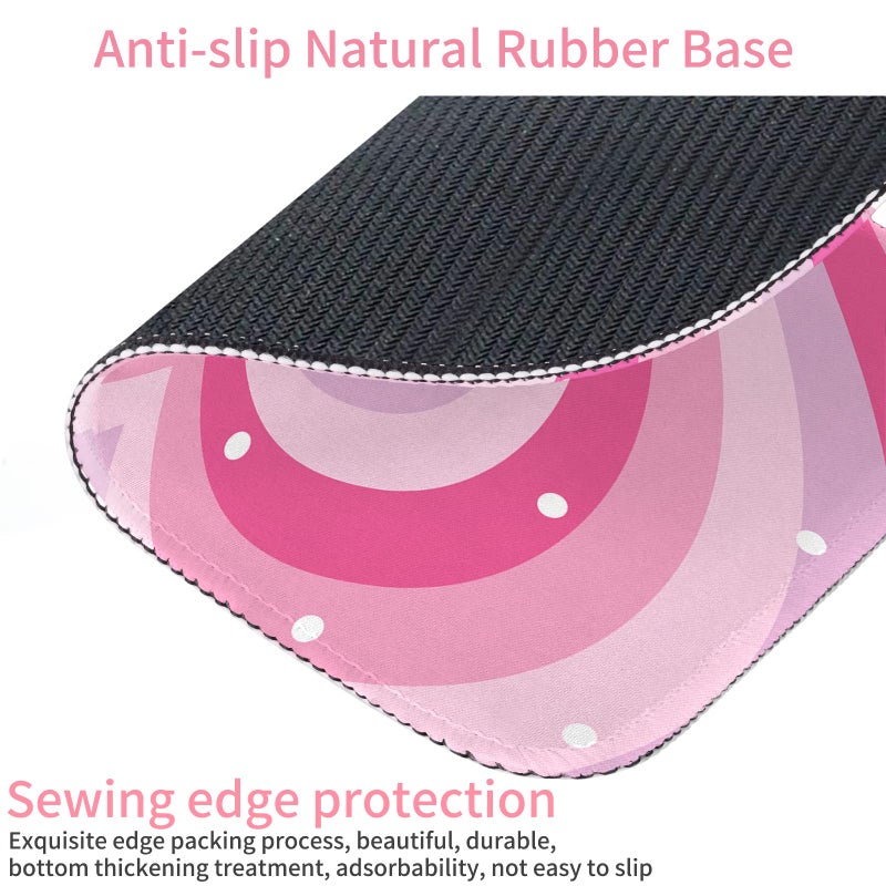 Seorsok Pink Heart Mouse Pad Mouse Mat Square Waterproof Mouse Pad Non-Slip Rubber Base Mouse Pads for Office Laptop 9.5""x7.8""x0.12"" Inch - Image 5